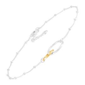 Silpada 'Pagosa' Sterling Silver with 14K Yellow Gold Plating Anklet, 9" + 1"