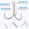 Treble Fishing Hooks, Super Sharp Solid Triple Barbed Fish Hook