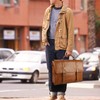 Mens Messenger Bag Vintage 15.6 Inch Waterproof Leather Laptop Briefcase