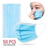 VCAN 50 Pcs Disposable Earloop Face Mask