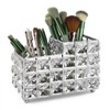 Crystal Makeup Brush Holder, One-Piece Square Brush Organizer, Cosmetics Brush