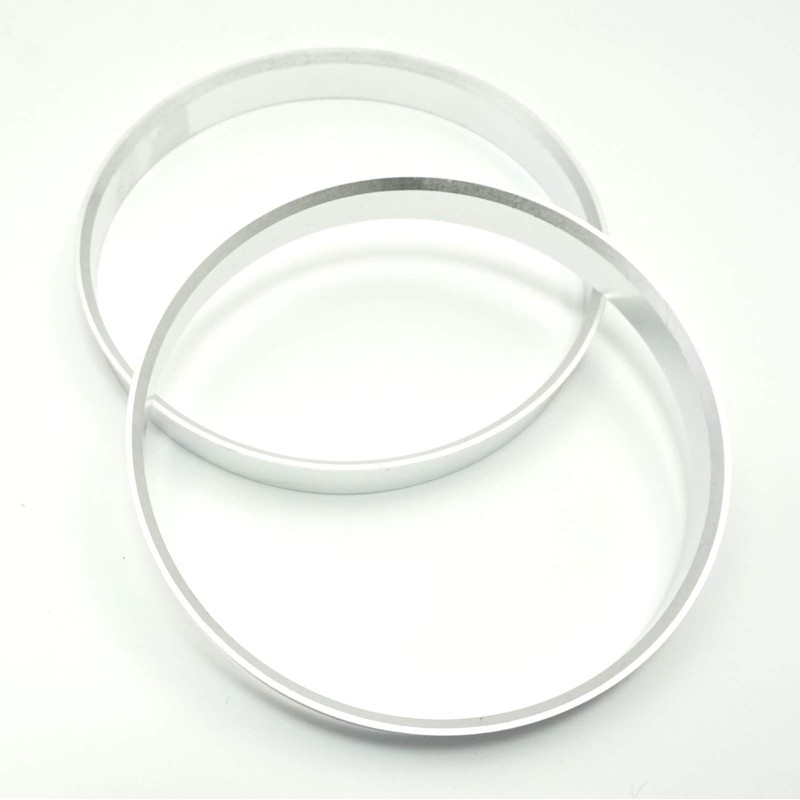 4 centring rings made of aluminium, aluminium in silver, 74.1