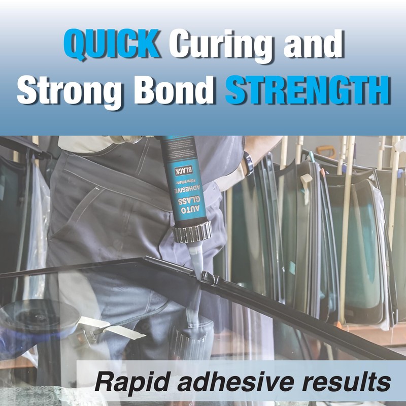 LAUCO Maxi-Seal Black Polyurethane Windshield Adhesive with Fast Curing Non-sag