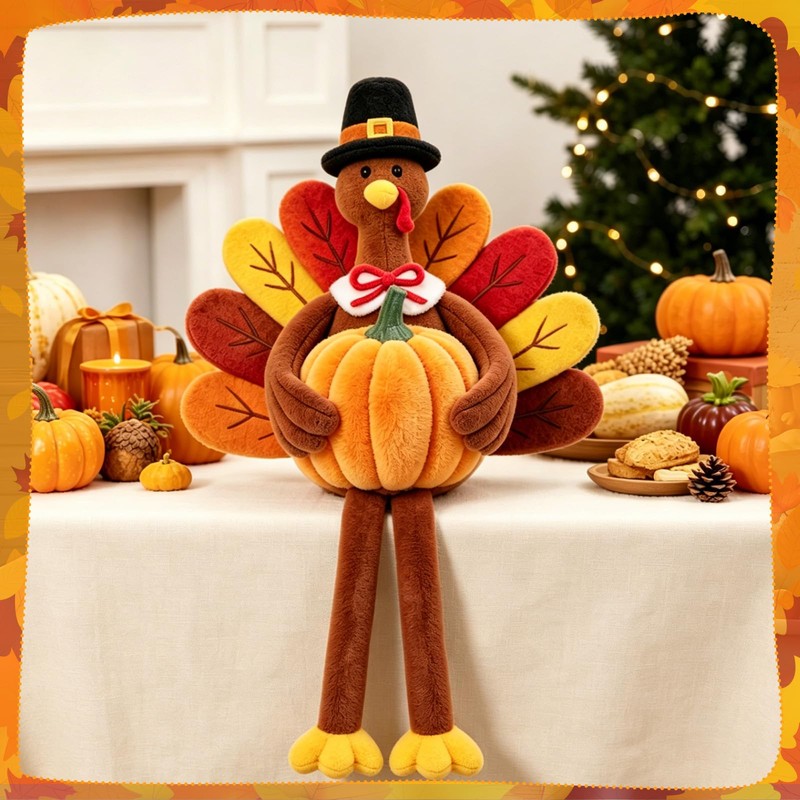 21 Inch Fall Tree Topper Thanksgiving Turkey Gnome Tree Topper