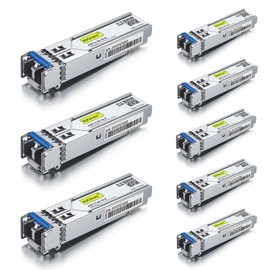 [8 Pack] 1G SFP LX LC Singlemode Module 10 km, 1000Base-LX Mini-Gbic Transceiver Compatible for Cisco GLC-LH-SMD, Meraki, Ubiquiti UniFi UF-SM-1G, Netgear, Mikrotik, D-Link, Zyxel and more