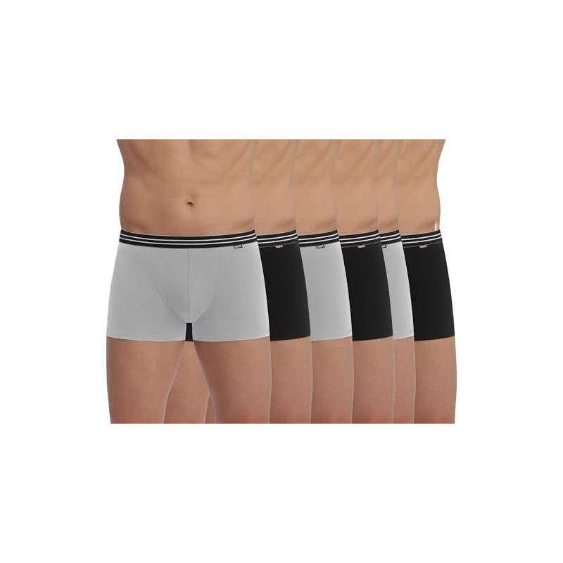 DIM Men's Ecodim Boxer X6 Boy Short, Multicolour Noir/gris 5ZF,