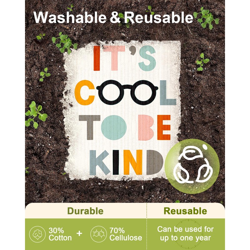 Miss Adola Kitchen Reusable Swedish Dishcloths - 12 Pack Absorbent,
