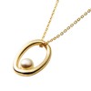 Cream Dot Necklace, Women's Popular, Chain, Pearl, Single Pearl, Oval