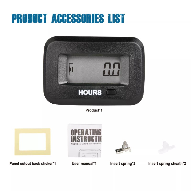 Runleader AC/DC 5V-277V Hour Meter Maintenance Reminder for Lawn Mower