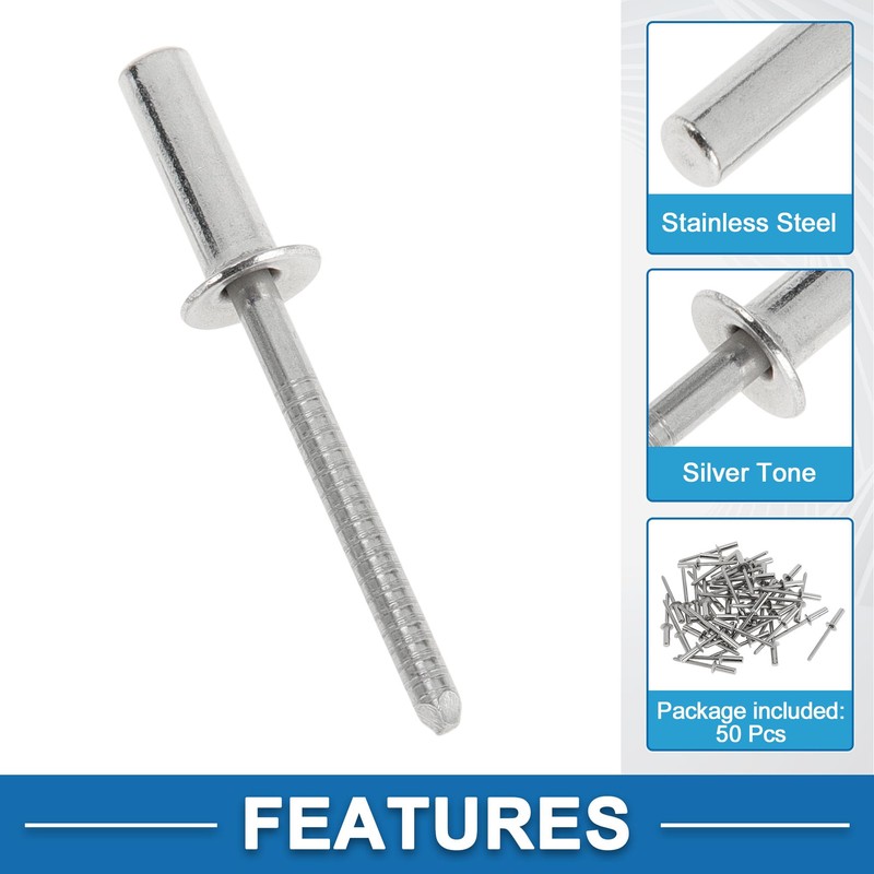 A ABSOPRO Countersunk Head Closed Sealing Rivets 4.8mm Grip Diameter