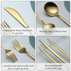 Evanda Gold Silverware Set 60 Piece Service for 12, Titanium