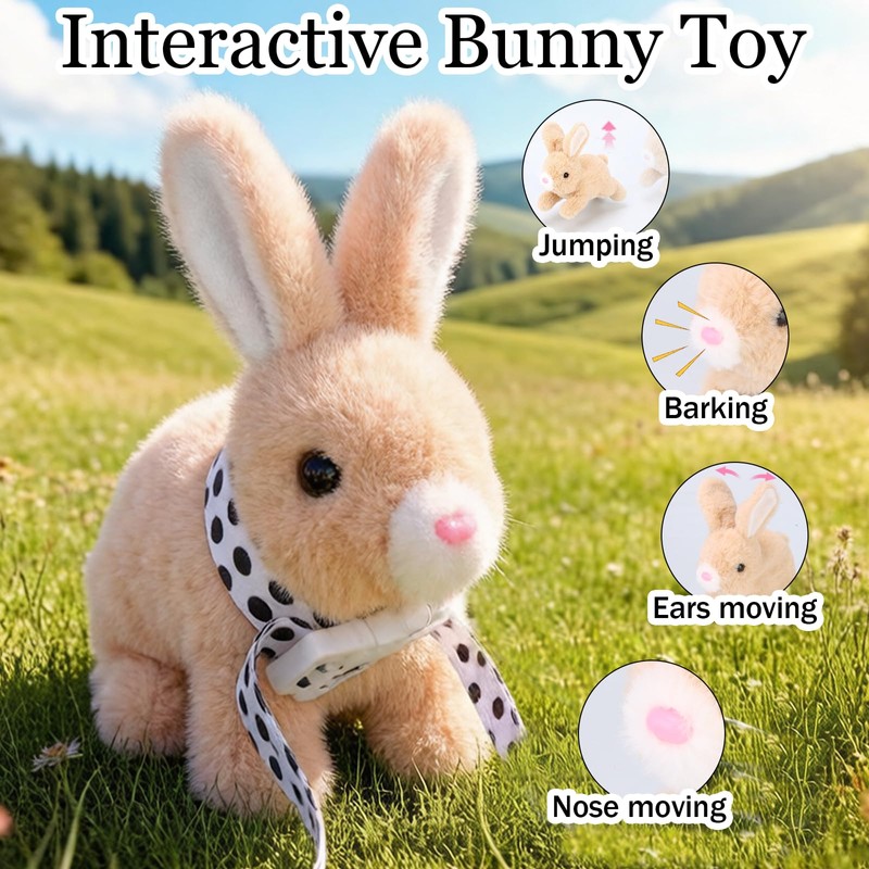 Sprstar Hopping Rabbit Interactive,My Realistic Bunny Toy,with Sounds and Movements
