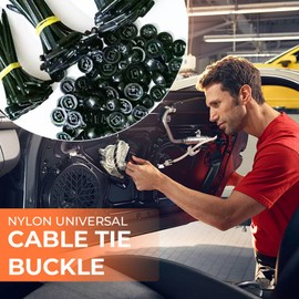 Nylon Universal Cable Tie Buckle, 100PCS Multifunctional Nylon Cable Tie Buckle, Heavy Duty Self-Locking Zip Ties Holder with Pin & Button Design, Fasteners Car Body for Car Daily Repair