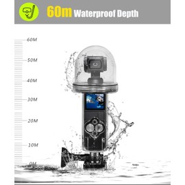 60M Waterproof Case for Osmo Pocket, 60M/196.8Ft Underwater Protective Shell Case Cover Protector with Semicircular Dome Design for Surfing, Diving,