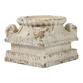 SOFE Column Pedestal Stand for Decoration Display, Distressed White Small Plant Stand, Large Candle Stand, Column Side Table, Classic Plinth Bases for Wedding Party Home Garden