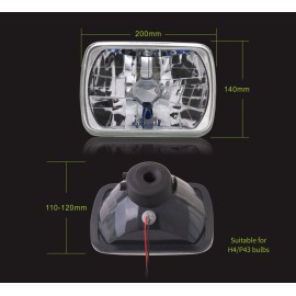 Unbranded Pair For Chevy Express Cargo Van 1500 2500 3500 7x6 5x7 LED Headlights Hi/Lo DRL