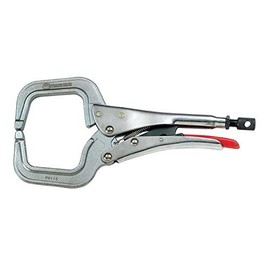 Locking C-Clamps, Round Tip, (Throat Depth 3-1/4")(Opening 4"), PR115, Strong Hand Tools,11-Inch