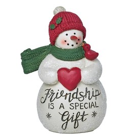 Blossom Bucket Friendship is A Snowman with Christmas Holly