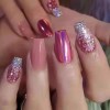 Press on nails Uñas Postizas Desmontables De Urgencia Rosas Glitter