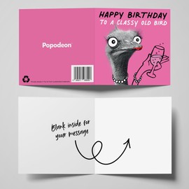 Funny Birthday Cards for Her - 'Happy Birthday To A Classy Old Bird' - Fun Birthday Cards for Women - Sister Birthday Card - Best Friend Birthday Card - Birthday Card for Wife