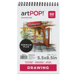 artPOP! Drawing Pad, 5.5" x 8.5", 50 Sheets, 80 lb/135 GSM, Acid-Free, Top Wirebound, Artist Paper for Drawing & Sketching, Students & Adults, Colored Pencil, Graphite, Charcoal, Pastels