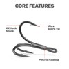4X Strong Treble Fishing Hooks – PTFE(Super Slide)/Matte Tin Coating,