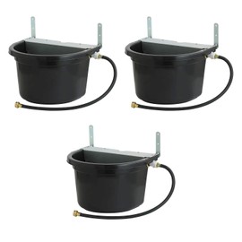 Little Giant FW16MTLBLACK 4 Gallon Capacity Automatic Float Controlled Waterer Animal Horse & Cattle Livestock Water Trough, Black (3 Pack)