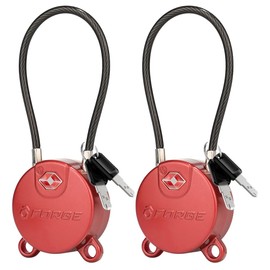 Forge TSA - Cerraduras de equipaje aprobadas por la TSA, para viajes, con cuerpo de aleación de zinc, 2 cerraduras rojas