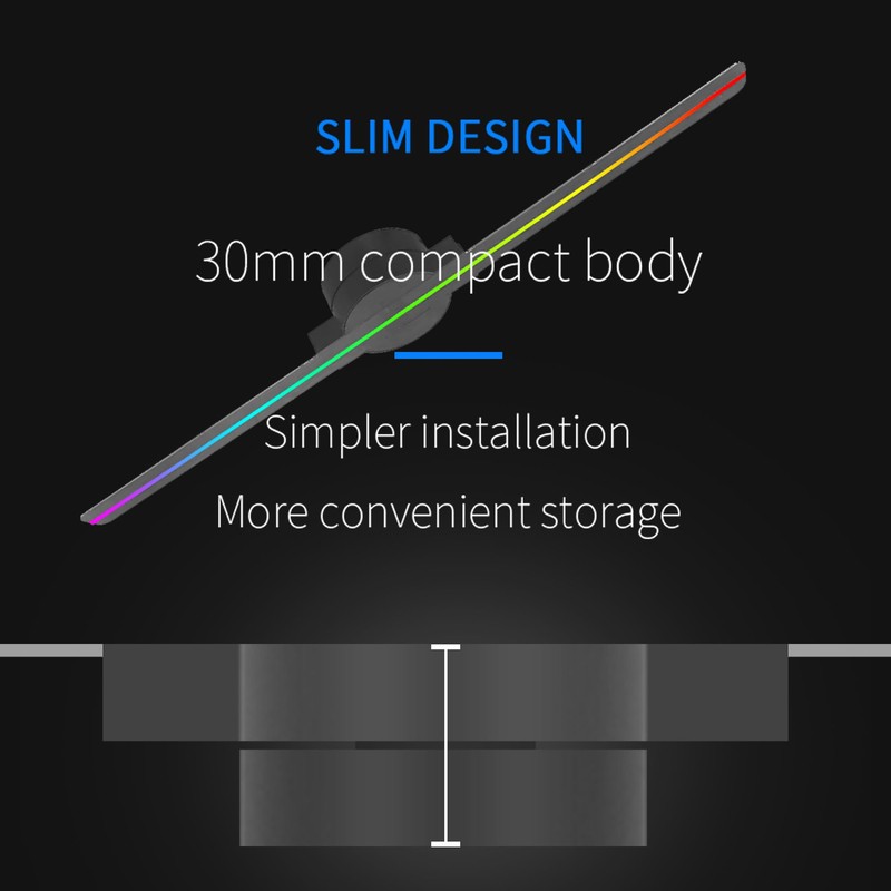3D Holographic Projection Fan with 16.5in(42cm) 256 LED high-Definition Display,