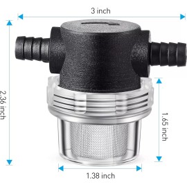 Dreyoo Water Pump Strainer, 3/8 Inch Hose Barb In-Line Strainer Twist-On Black
