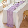 Sioloc 1 Pack Lavender Cheesecloth Table Runner,10ft Blue Table Runner,Boho