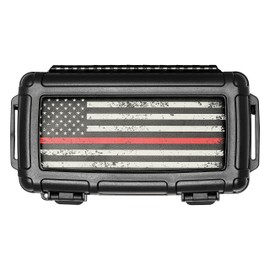 Cigar Caddy Waterproof Travel Cigar Humidor for 5 Cigars, First Responders Series, Red Line