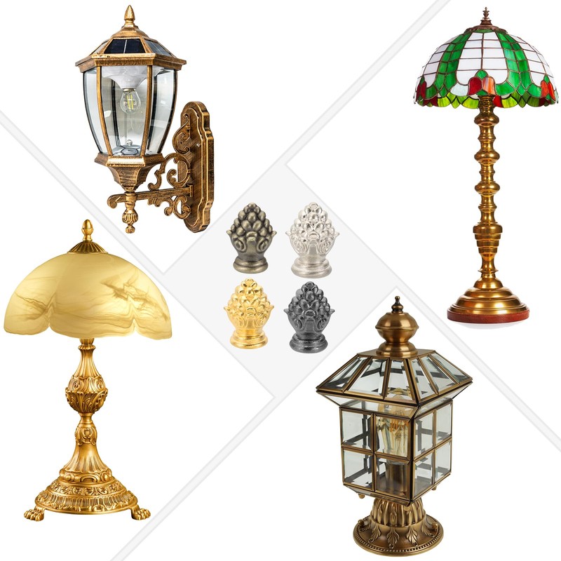 PATIKIL 30 x 20mm Lamp Finials Caps Knob, 4 Set