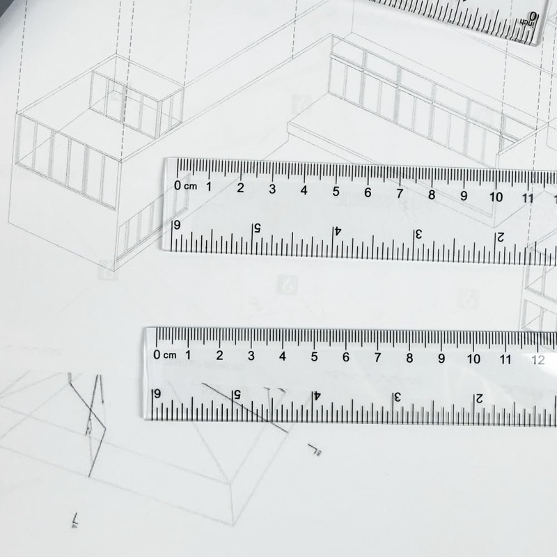 10Pcs 15cm Clear Plastic Rulers - 6 Inch Shatterproof, Transparent
