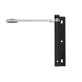 Automatic Door Closer,Automatic Door Self-Closing Hinge,Safety Spring Door Closer,Stainless Steel, with Force Arm,Screws and Wrench,Easy to Install to Convert Hinged Doors to Self-Closing(Black)