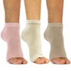 Freetoes Toeless Socks- 3 pairs. 1-Peach, 1-Cream, 1-Tan