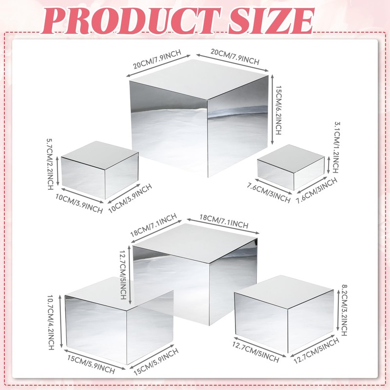 Geelin 6 Pack Acrylic Risers for Display Acrylic Cube Boxes