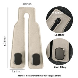 KINIVA Car Seat Headrest Storage Hooks, Set of 2, Suede PU Leather, Double Hooks (06-White)