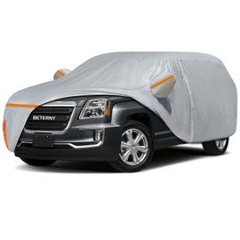 BETERNY BETERNY Car Cover for 2010-2025 GMC Terrain, Waterproof Custom-fit All Weather Sun Rain UV Dust Snow Protection Windproof Outdoor Indoor Terrain Full Car Cover with Door Zipper and Cotton Lining-Grey