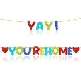 Yay You're Home Colorful Welcome Banner Set, Welcome Home Decorations
