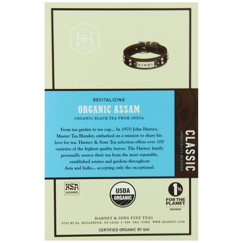 Harney & Sons Black Tea, Organic Assam, 1.7 oz, 20