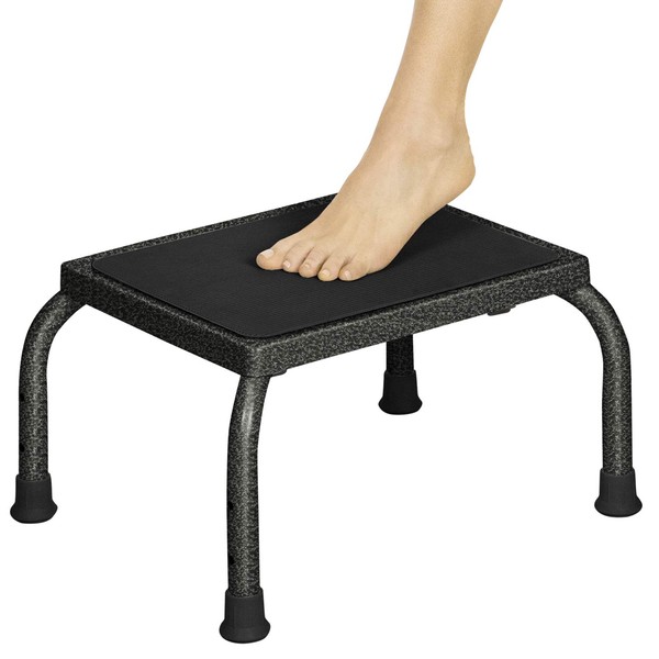 Vive Metal Step Stool - Heavy Duty Stepping Stool for Adults and Kids - Foot Platform for Kitchen, Bedroom, Bathroom - One Portable, Medical, Lightweight Step for Bariatric, Elderly Child, Senior