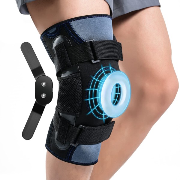 ABYON Joint Knee Brace for Men and Women, Knee Brace with Open Patella and Dual Sided Stabilizers to Relieve Knee Pain, MCL, ACL, LCL, Tendonitis, Ligaments
