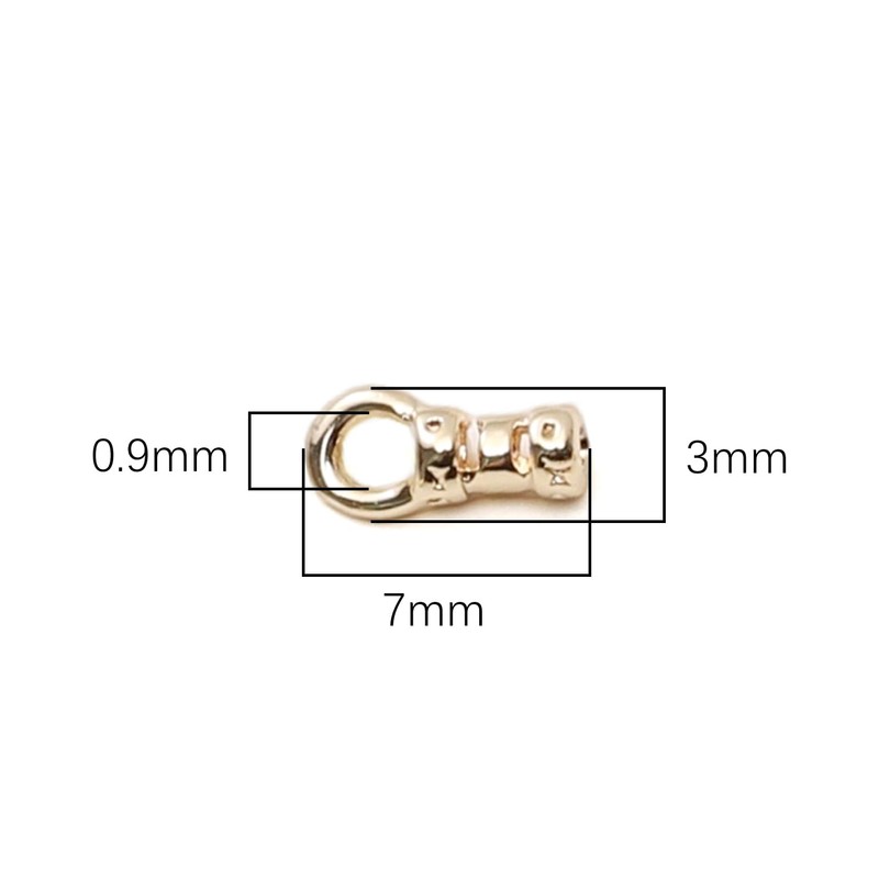 18K Gold Plated Knot Covers Cord End Caps 3x7mm Hole