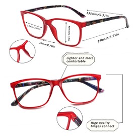 SIGVAN Ladies Reading Glasses Blue Light Blocking Spring Hinge Fashion Pattern Print Eyeglasses for Women (mix colors, 2.50, multiplier_x)