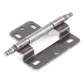 Van Dyke's Restorers Hinge with Finial and 3/8" Steel Offset, 3 9/16", Antique Pewter