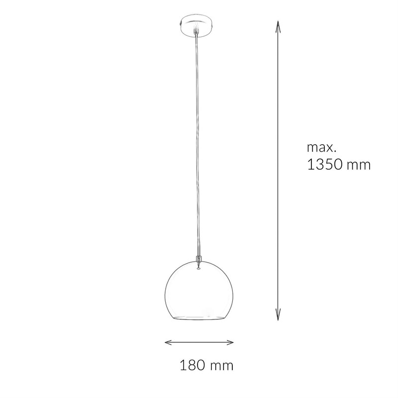 Licht-Erlebnisse Pendant Light Chrome-Plated Metal E27 Diameter 18 cm for