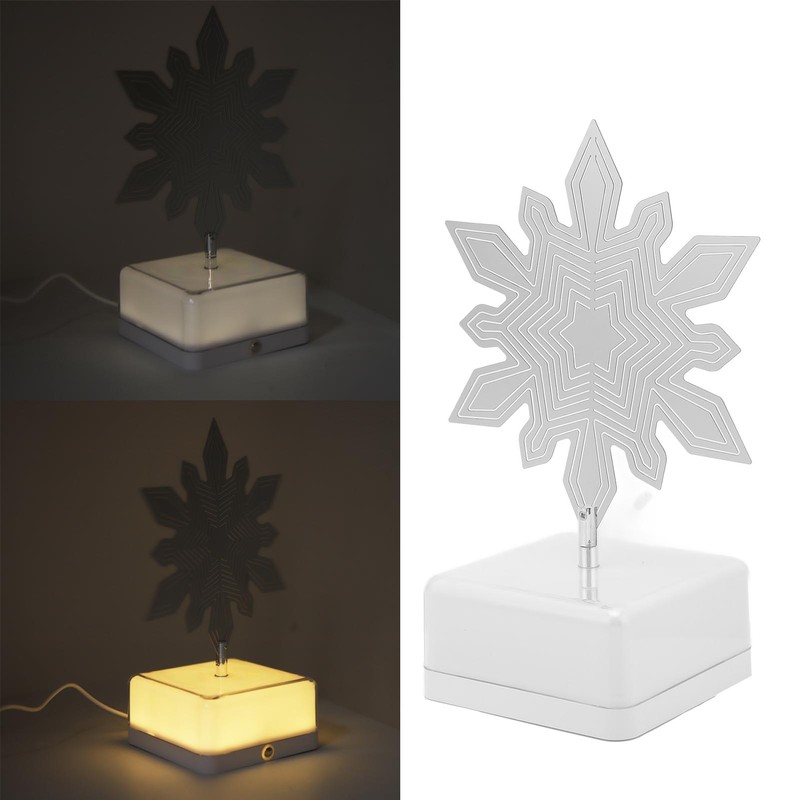 3D Metal Sheet Night Light Rotation Rechargeable Decoration 3D Night