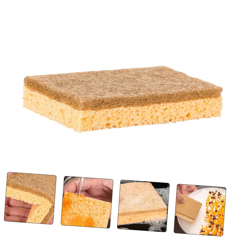 Tofficu 6pcs Kitchen Cleaning Sponges Bowl Washing Tools Strong Absorption