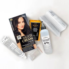 Joanna Multi Cream Colour Hair Colour for Women - Provides Long Lasting Colour - 3D Depth Effect - Covers Grey Hair - Root Colour - Colour Cinnamon Brown 40 - Complete Set